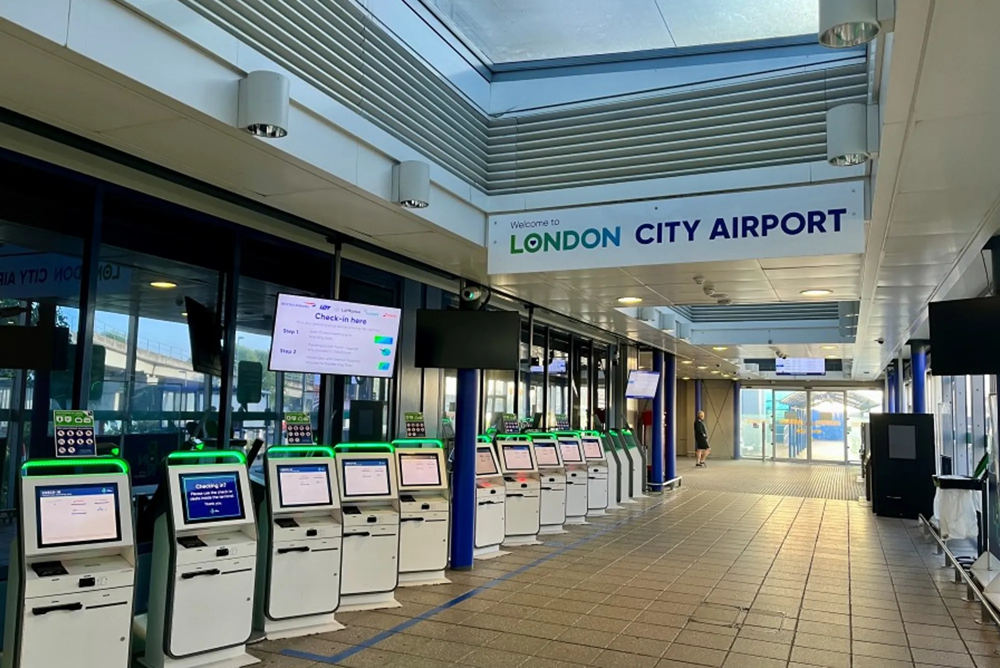 London City Airport terminal welcome area